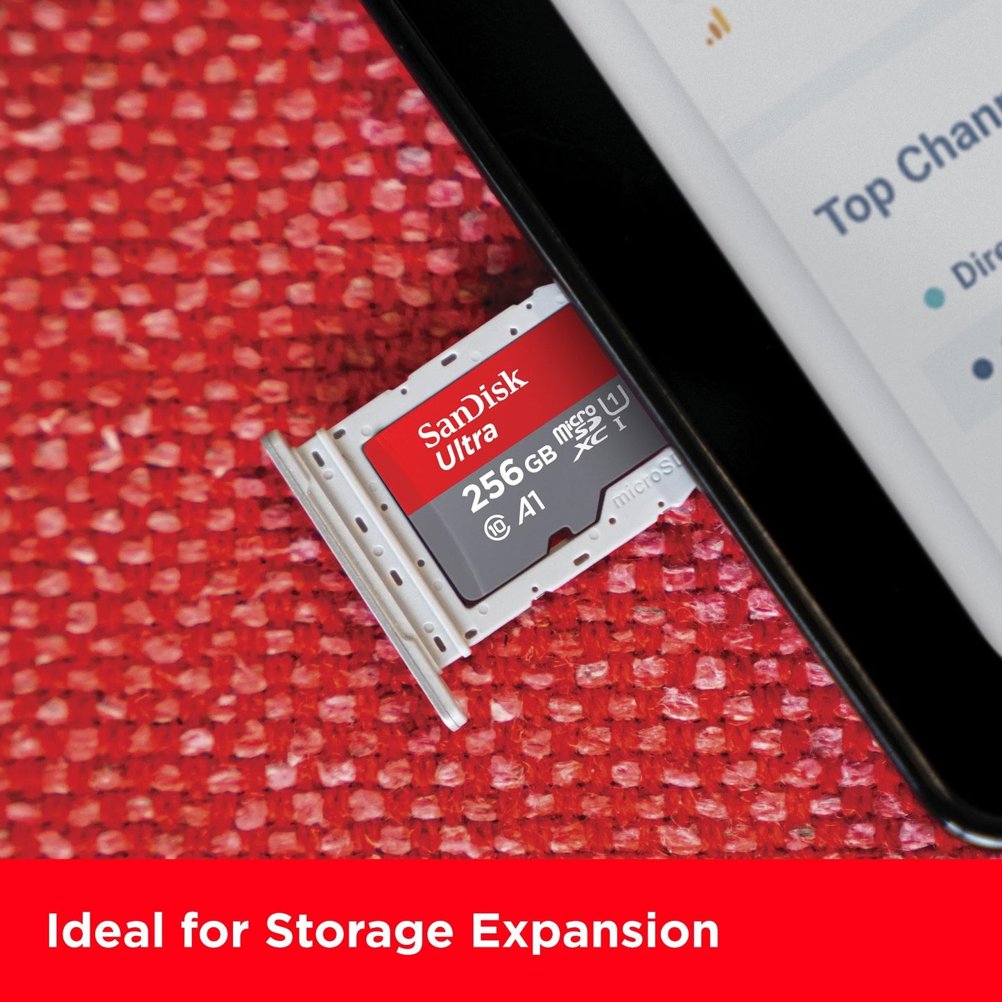 SanDisk 256GB Ultra microSDXC card + SD adapter, Memory card Full HD, up to 150 MB/s, For smartphones and Tablets, with A1 App Performance, UHS-I, Class 10, U1