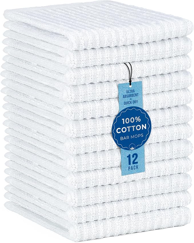 DecorRack 12 Pack 100% Cotton Kitchen Towels