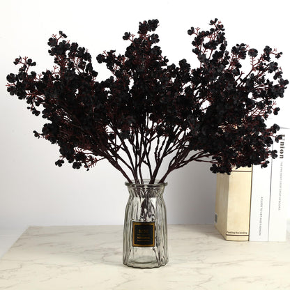 LYDTICK 12 Pcs Halloween Flowers Artificial for Decoration, Babys Breath Artificial Flowers Black Fake Flowers Gypsophila Bouquet for Home Centerpiece Table Décor