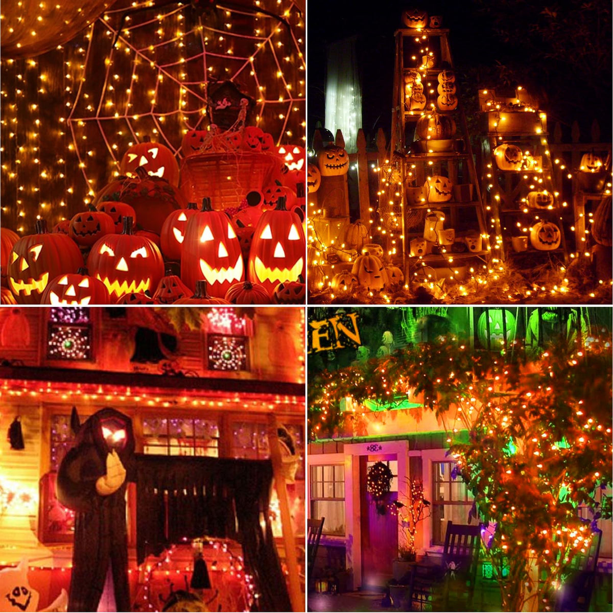 Romasaty C9 LED Orange Halloween Lights, 25FT Halloween C9 String Lights with 27 Orange LED Bulbs, Hanging Decoration Light for Outdoor Indoor Patio Home Party Garden Yard-Black Wire