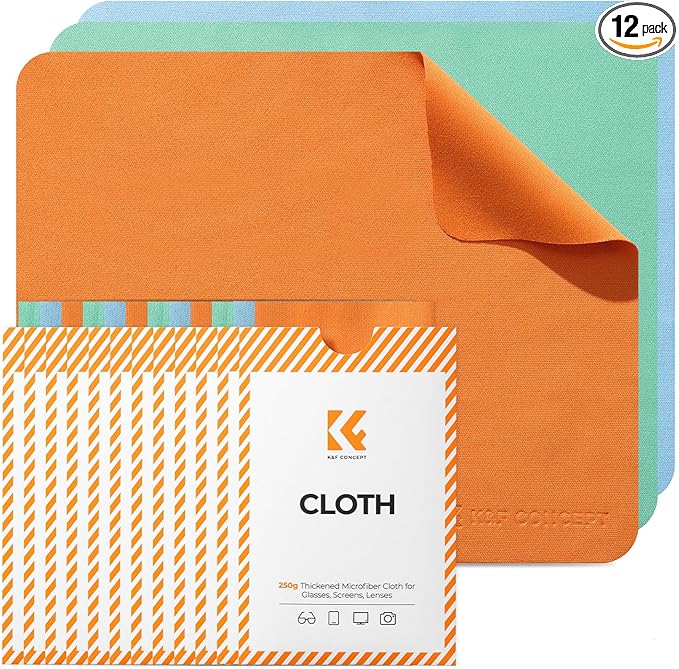 K&F CONCEPT 12 Pack Lens Cleaning Cloth | Microfiber Cleaning Cloth | Glasses