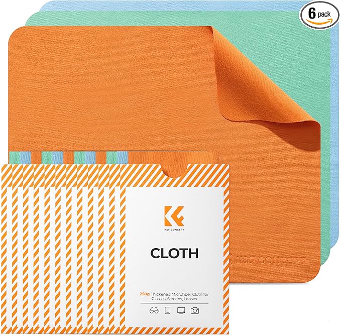 K&F CONCEPT 6 Pack Lens Cleaning Cloth | Microfiber Cleaning Cloth | Glasses