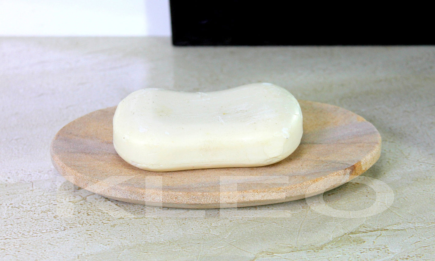 Stonkraft Natural Water Absorbent & Rigged Soap Dish Soap Holder Made of Natural Stone - Unique Bath Bathroom Accessories (Oval)