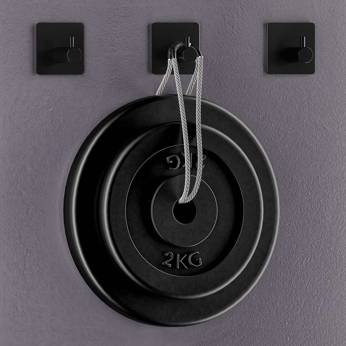 SAYONEYES Matte Black Self Adhesive Towel Hooks for Bathroom Wall Door Mounted - SUS304 Stainless Steel Strong Strips Stick on 3M Wall Hooks for Hanging Coat, Hat, Bag, Key, Jacket – 6 Pack