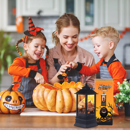 2 Pcs Halloween Decor Lantern,7.9x3.3in Portable LED Candle Lantern,Simulation Candle Flashing for Outdoor Indoor Halloween Decor Party Garden Supplies（Battery Not Included）