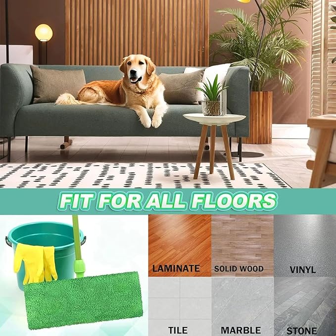 12-Pack Reusable Coral Fleece Mop Pads Washable Wet Mopping Cloths and Dry