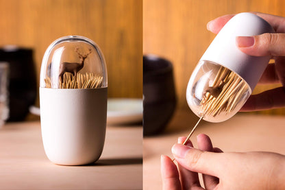 QUALY Deer Meadow Toothpick Holder - Unique Home Design Decoration - Unusual Gift - BPA-Free Cool Kitchen Gadgets - Modern Home Decor