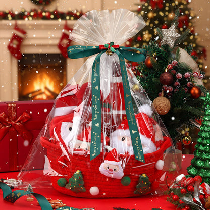 Ferrochef 7 Pcs Christmas Gifts Set for Women 2026 Christmas Gifts Basket with Santa Themed Mug Plush Doll Blanket Wine Bottle Cooler Holiday Card Merry Xmas Gift for Mom Coworker Friend Wife Sister