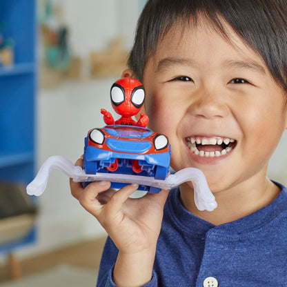 Spidey and his Amazing Friends Spidey Web Crawler Set, 4-Inch Scale Action Figure and Vehicle, Marvel Preschool Super Hero Toys, Kids Easter Gifts, Ages 3+