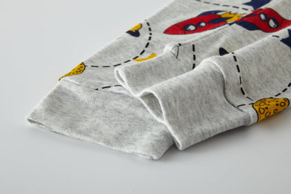 SOIBEEN Pyjamas for Boys Space Planet Nightwear Cotton Clothes Kids Sleepwear Long Sleeve PJs Set 4 Piece Outfit Xmas Gift 6 Years