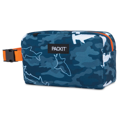 PackIt® Freezable Snack Box, Checked Out, Built with ECOFREEZE Technology, Collapsible, Reusable, Zip Closure with Buckle Handle, Designed For Work Snacks, Fresh Snacks On the Go, Adults, and All Ages