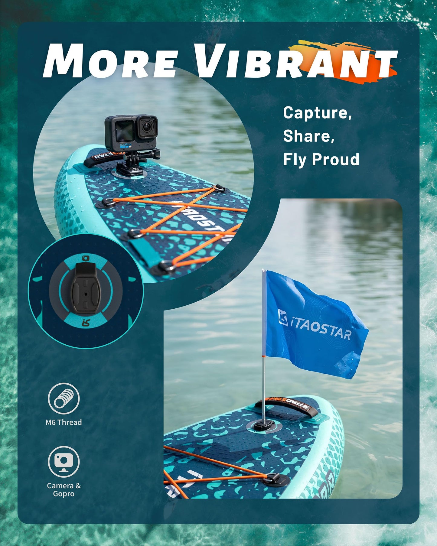 iTAOSTAR Lead 12' × 35" Inflatable Stand Up Paddle Board with Seat, Extra Wide SUP Board with 5 Fins Stable Design for Familly, Youth, All Skill Levels, Lakes, Oceans & Fishing