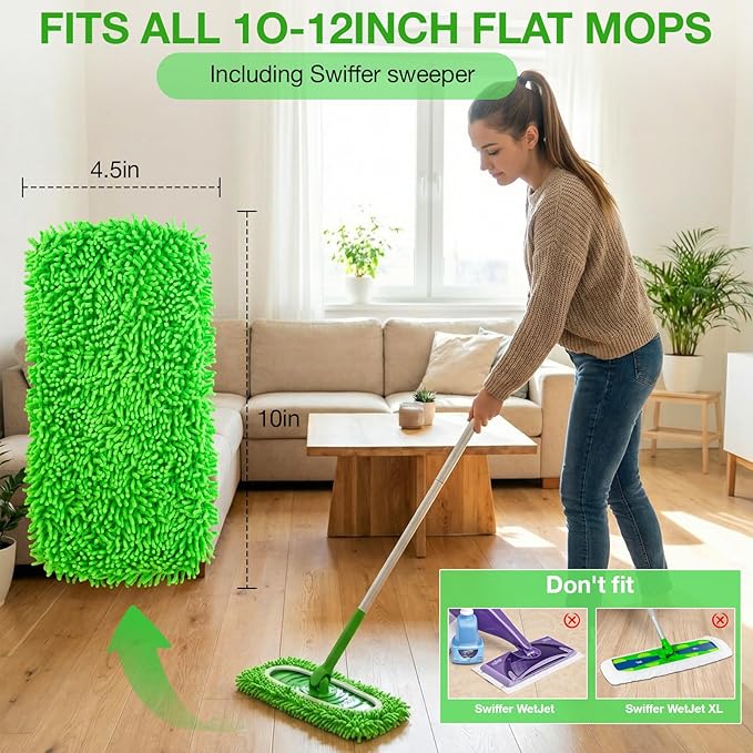 Mop Pads for Swiffer Sweeper Reusable Mop Dry Wet Mop Pad Refills Microfiber