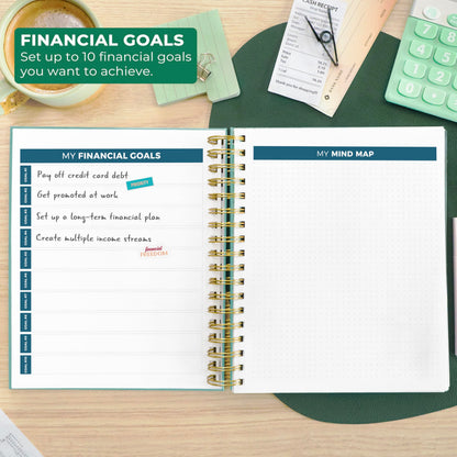 Clever Fox Budget Planner & Monthly Bill Organizer With Pockets. Expense Tracker, Budgeting Journal & Financial Book. Large, 8x9.5" (Turquoise)