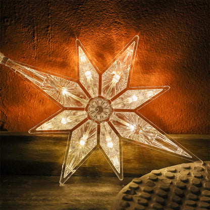 Mudder 10.8 Inch Christmas Window Star Lights Large Hanging Bethlehem Star Tree Topper Decoration Christmas LED Window Lights Silhouette Decoration (Warm White,1 Piece)
