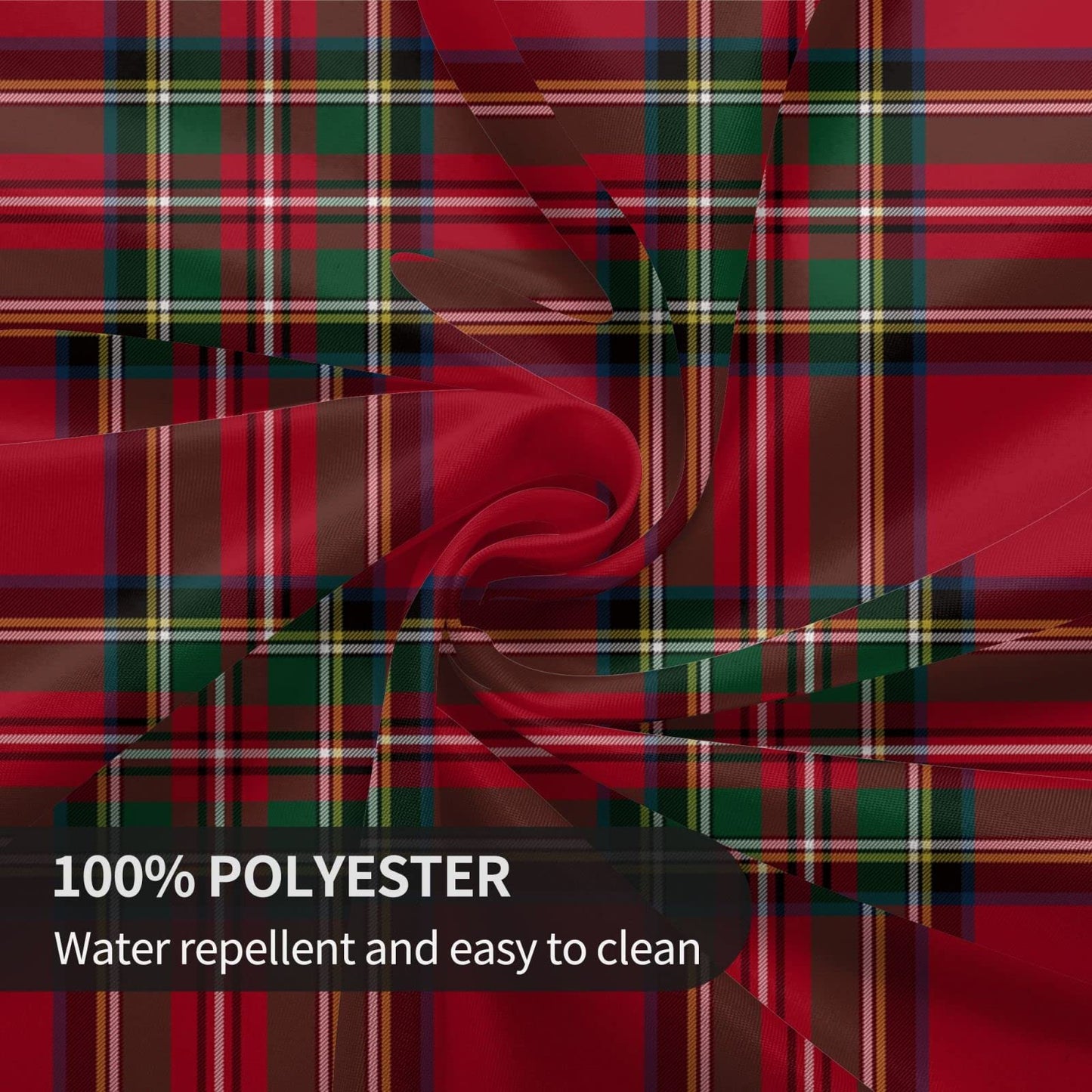 Checkered Christmas Tablecloth Round 60 Inch,Red Green Retro Plaid Table Cloth,Stain Resistance Polyester Winter Xmas Holiday Table Covers for Kitchen Dining,Small Tablecloth for Parties Picnic