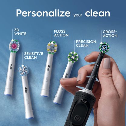 Oral-B Vitality Pro Electric Toothbrushes for Adults, for Him/Her, 1 Handle, 2 Toothbrush Heads, 3 Brushing Modes Including Sensitive Plus, 2 Pin UK Plug, Black (Packing May Vary)