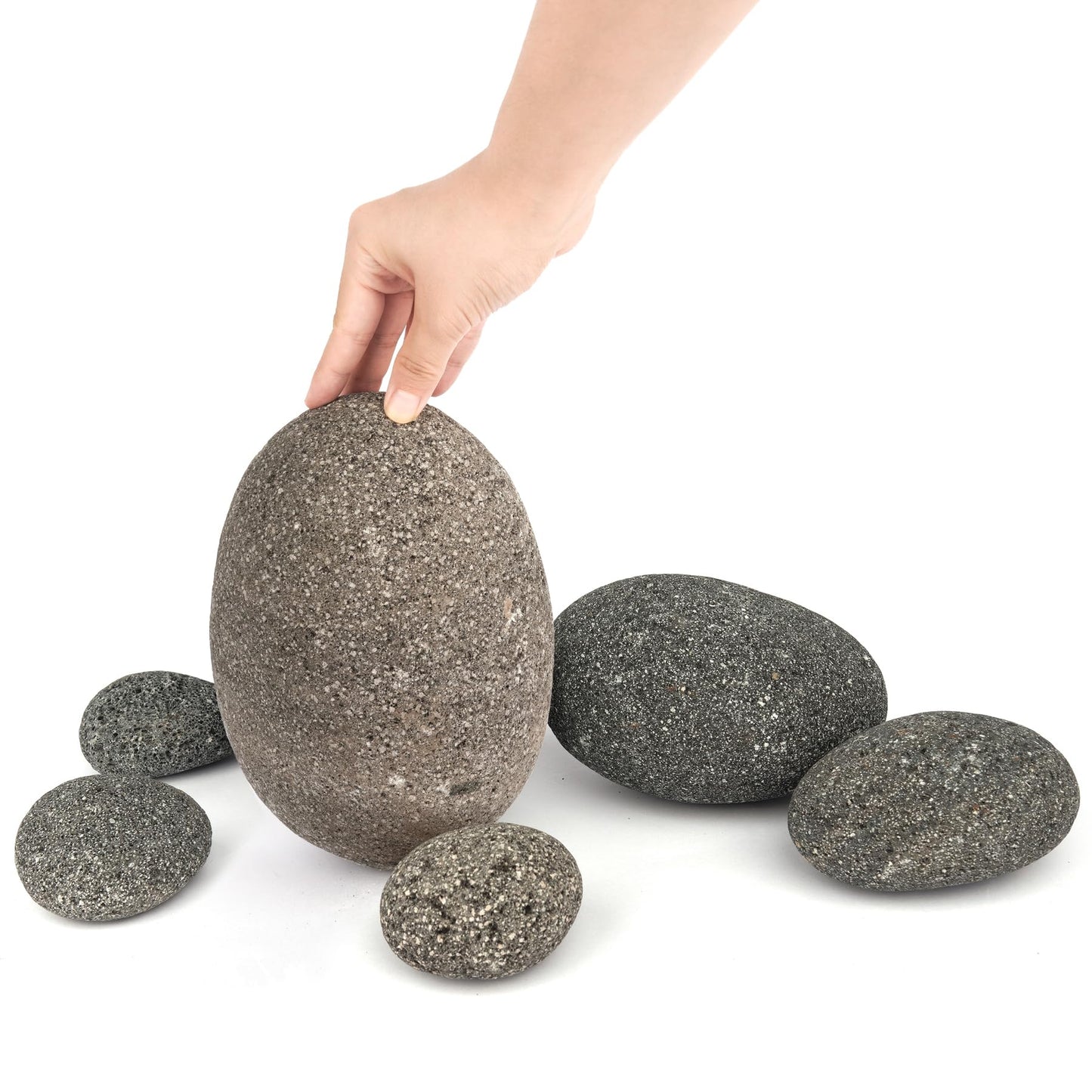 LANDEN Taiji Stone Natural Rocks(18lbs, 2~9 inches,6pcs) for Aquascape and Bonsai, Aquarium, Paludarium, Fish Tank Decoration Rocks, Landscaping Model Stone