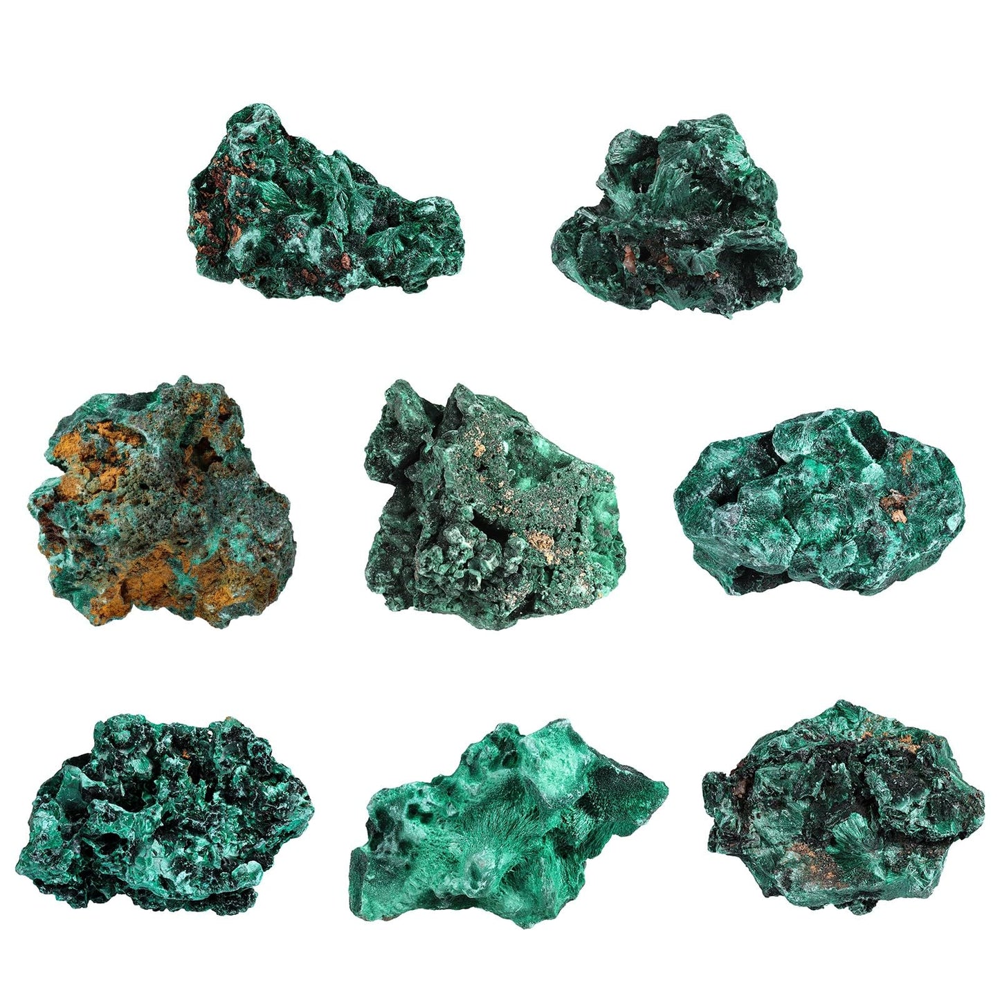 Sportmusies Natural Malachite Rough Mineral Stone Specimen Collection, Reiki Healing Crystal Cluster Decoration Home Office Meditation, 0.11-0.22 lb