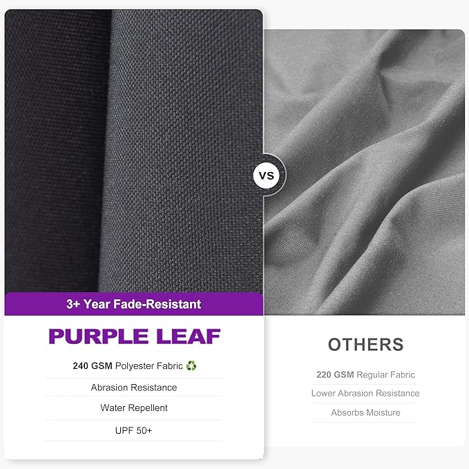 PURPLE LEAF 10 Feet Patio Umbrella with Base Outdoor Cantilever Solar Powered LED Swivel Square Umbrella Aluminum Offset Umbrella with 360-degree Rotation for Garden Deck Pool Patio, Grey