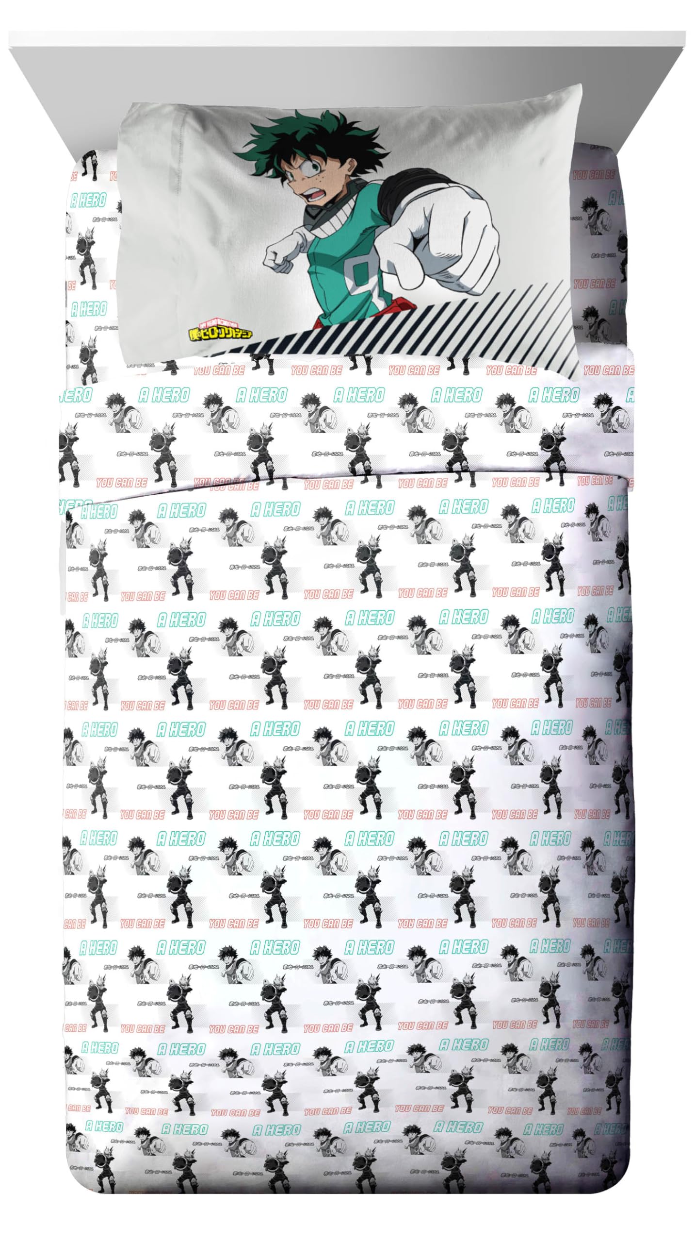 Jay Franco Kids Bed Set, Black, My Hero Academia, 5 Piece Twin
