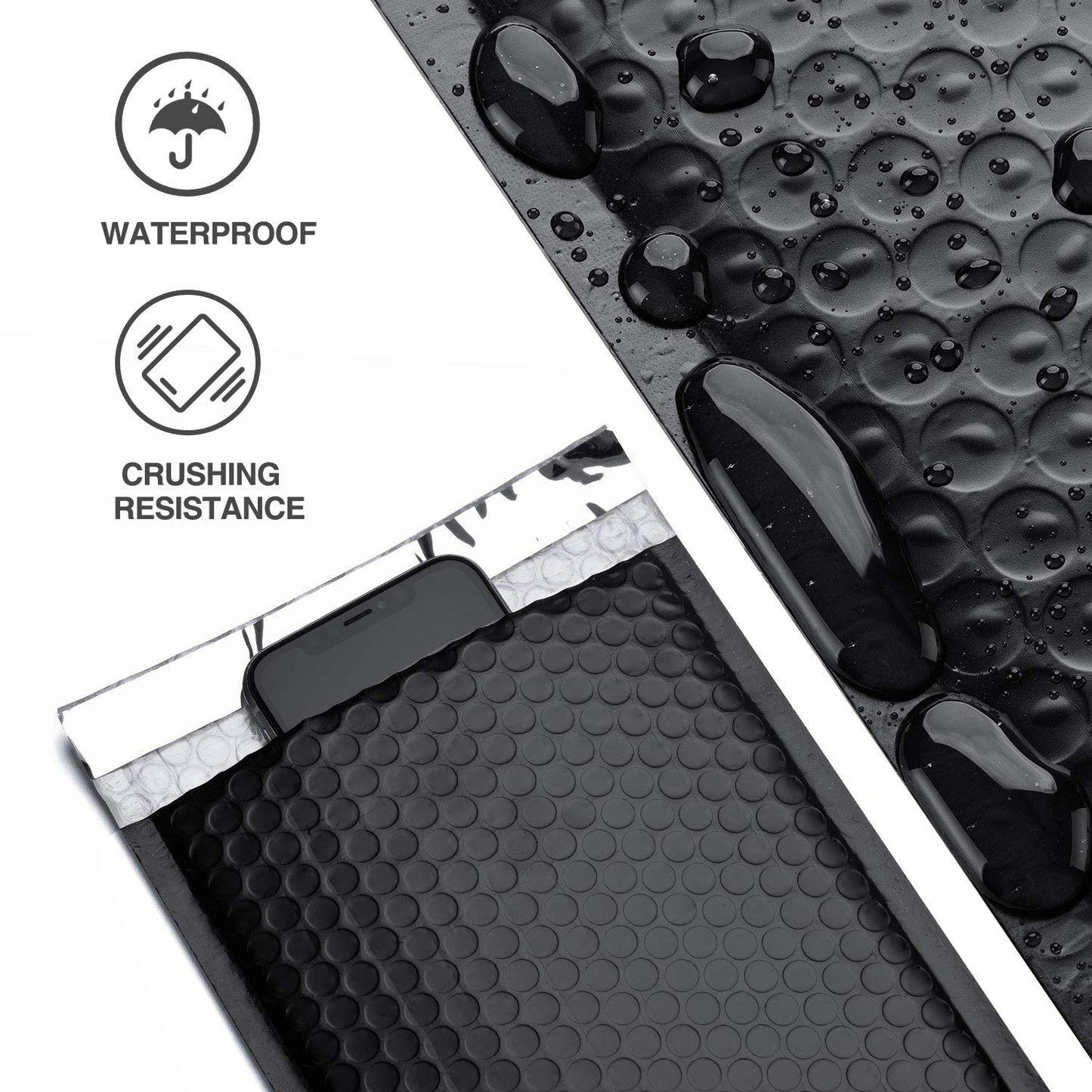 Switory 50pcs Padded Envelopes A5 Bubble Mailers Packaging Bags 6x10In Jiffy Bags Envelopes Bubble Wrap Poly Mailers Mailing Bags15.3cmx22.9cm (Black)