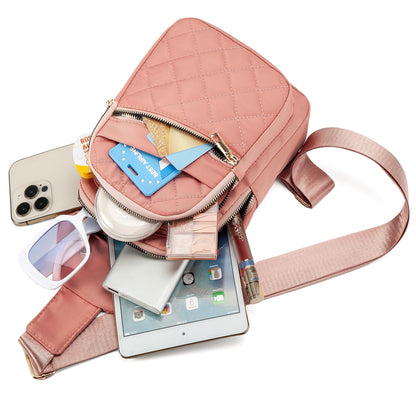 Small Sling Backpack Crossbody Sling Bag for Women, Chest Bag Daypack Fanny Pack Cross Body Bag for Outdoors Hiking Traveling - Black