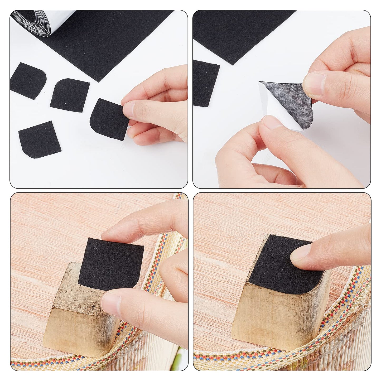 BENECREAT 40cmx2m Black Self Adhesive Sticky Backed Felt, Multipurpose Adhesive Fabric Sheet Roll for Drawer Box Liner, Cup Mat, Picture Framing, Chair Leg, 1mm Thick