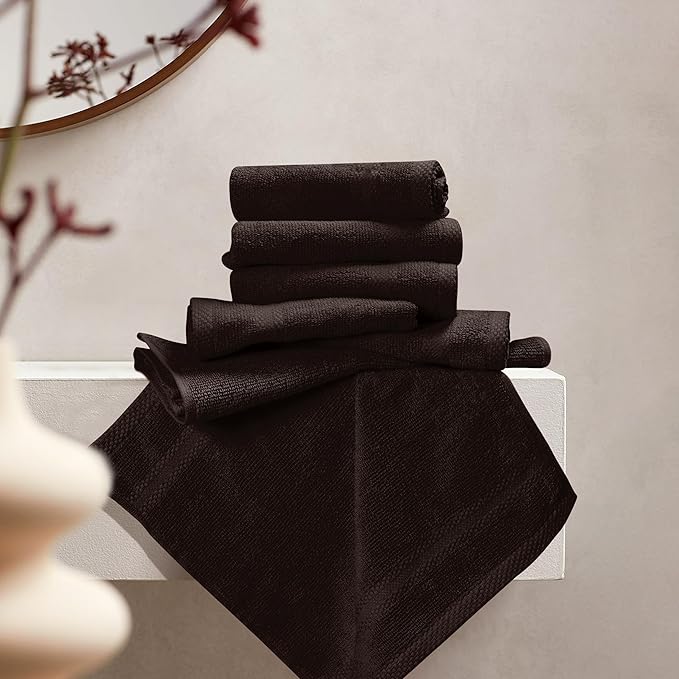 GLAMBURG Ultra Soft 12-Piece Washcloths Set 13x13-100% Ringspun Cotton