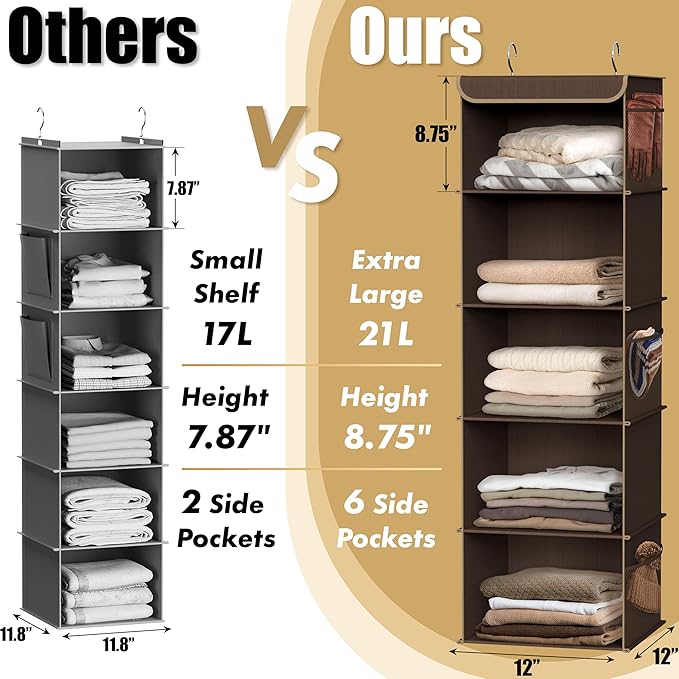 Simple Houseware 5 Shelf Hanging Closet Organizer