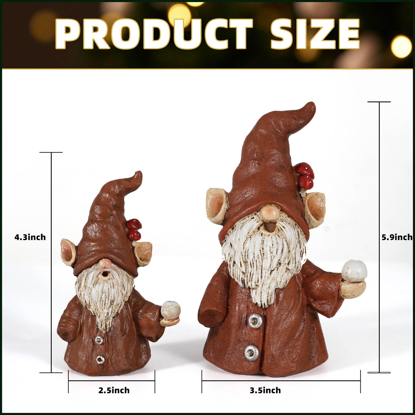 Cacukap Incense Holder for Sticks, Cute Gnome Statue Incense Cone Burner Ornaments, Adorable Gnome Home Decoration, Unique Gnome Stocking Stuffers for Women Men