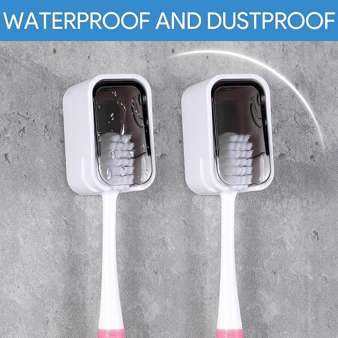 4 PCS Toothbrush Holder Wall Mounted