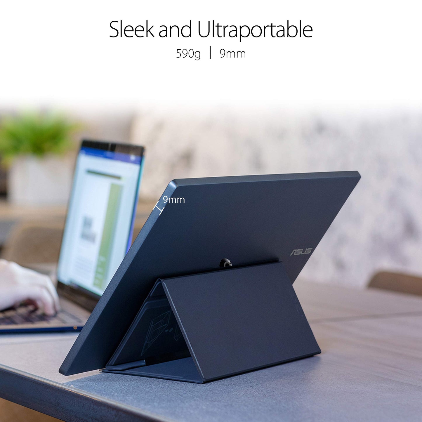 ASUS ZenScreen 16” Portable USB Monitor (MB169CK) - Full HD, IPS, Dual USB-C, Mini-HDMI, Eye Care, Flicker Free, Blue Light Filter, Anti-Glare Surface, 360° Kickstand, 3 yr Warranty