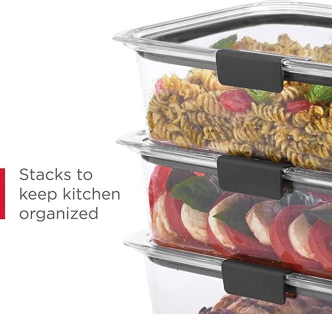 Rubbermaid Brilliance Food Storage Containers, 14 Piece Plastic Containers