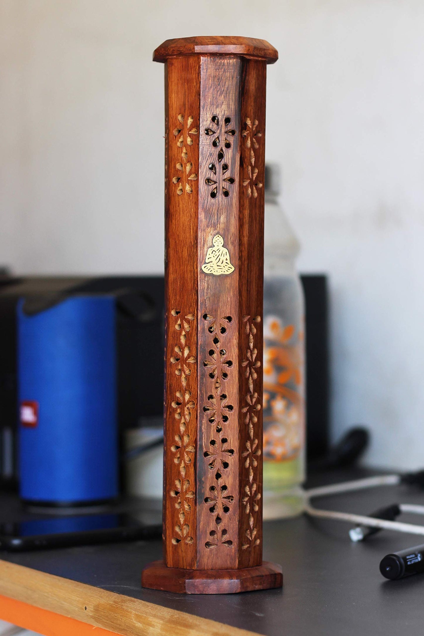 Handmade Buddha Wooden Incense Cone Tower Incense Stick Burner Stand Holder Ash Catcher Home Decor Utilities & Accessories