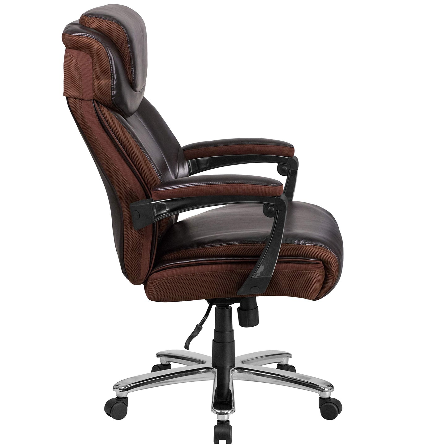 Flash Furniture Hercules Series High-Back Swivel LeatherSoft Office Chair, Ergonomic Executive Chair with Headrest and Adjustable Height, Brown