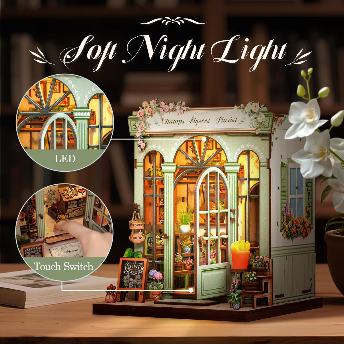 CUTEBEE Book Nook Kit, DIY Miniature House Kits for Adult and Teens, Dollhouse Tiny Booknook Garden House Bookshelf, DIY Craft Gifts for Family and Friends
