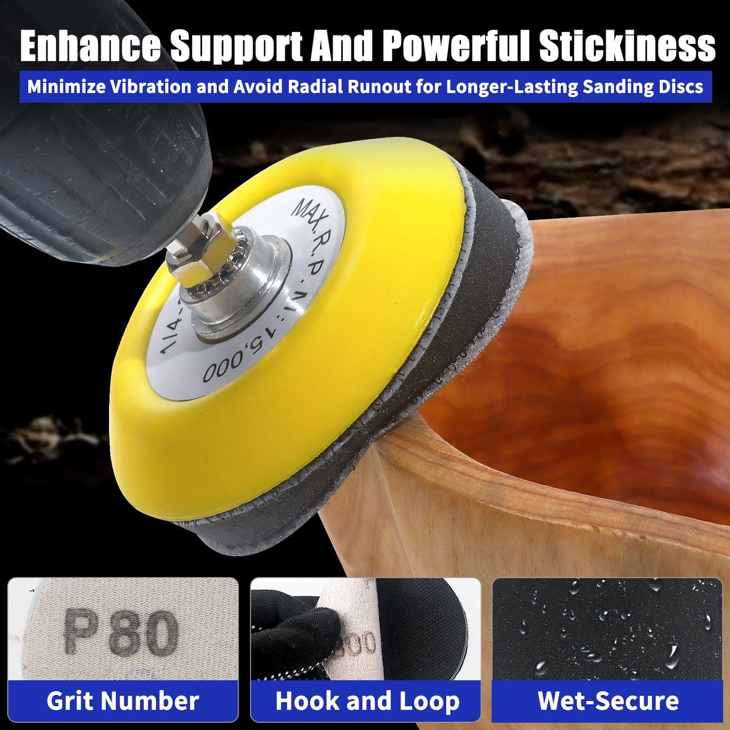 Pomsare 133pcs Sanding Discs Car Polishing Pads Kit for Drill, 75mm Wet and Dry Sandpaper 60-10000 Grits, Car Headlight Restoration Kit, Drill Sanding Attachments Buffing Pads for Auto, Wood and Metal