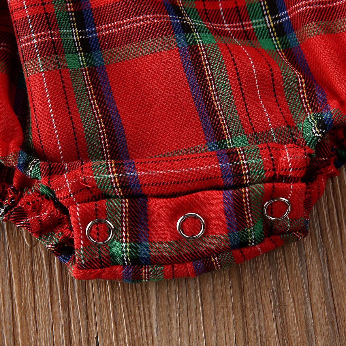Baby Girl Christmas Dress Matching Newborn Girl Bodysuit Plaid Lace Princess Skirt Family Clothing (Romper/Long Sleeve, 12-18 Months)