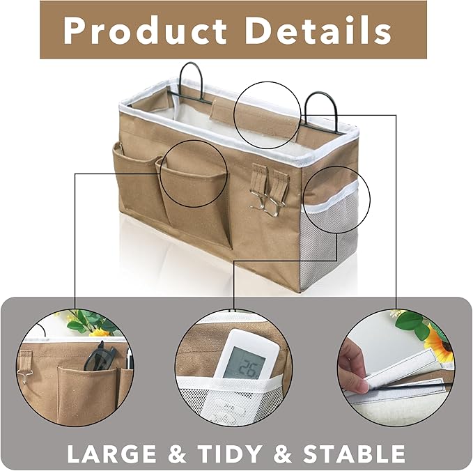 2pcs Large Wall Hanging Organizer Bag, Linen Fabric Door Hanging Storage Baskets