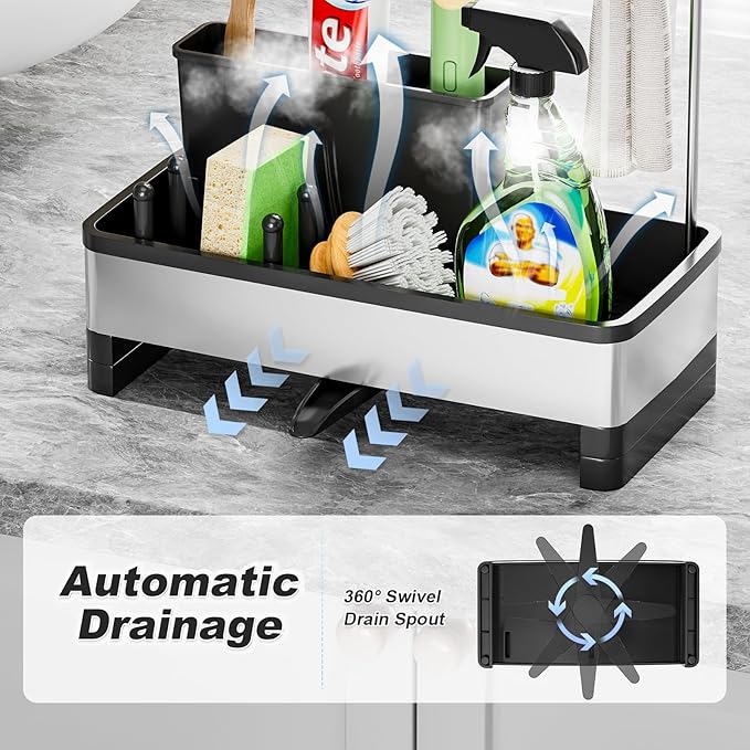 Ewaiira Stainless Steel Sink Caddy, Sponge Holder