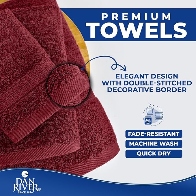 DAN RIVER 8 PC Luxury Bath Towels