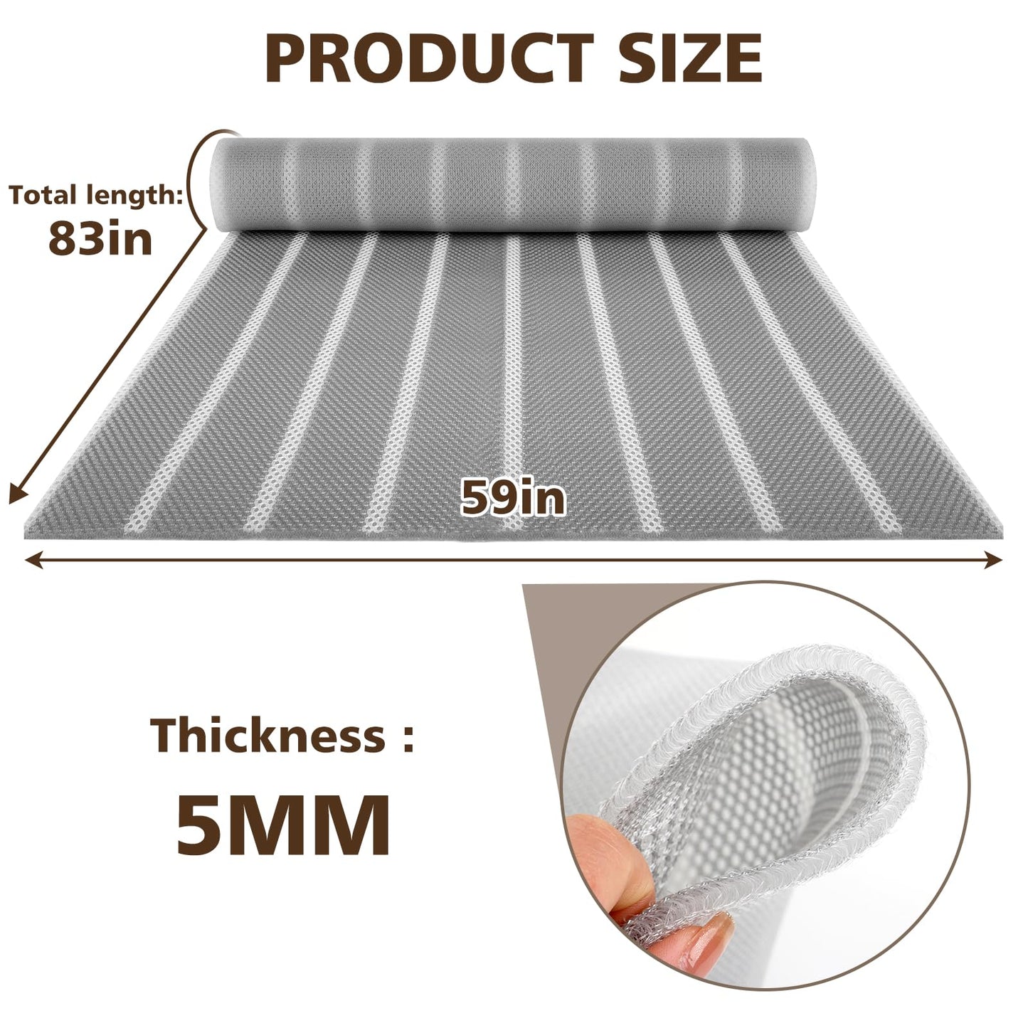 UCandy Underlay Under Mattress Pad with Breathable Meshfiber, 83" x 59" Cuttable Under Mattress Ventilation Air-Flow Mattress Underlay 3D mesh Ventsfor RV, Camper & Boat