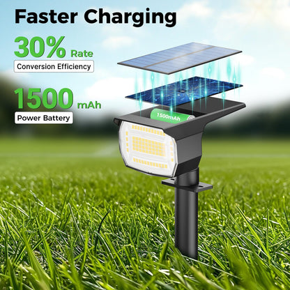 3Pcs Solar Spot Lights Outdoor Garden 72 LED 3 Modes IP67 Waterproof Landscape Spotlights, Auto ON/Off Dusk Till Dawn Uplighters for Garden, Yard, Driveway, Pathway