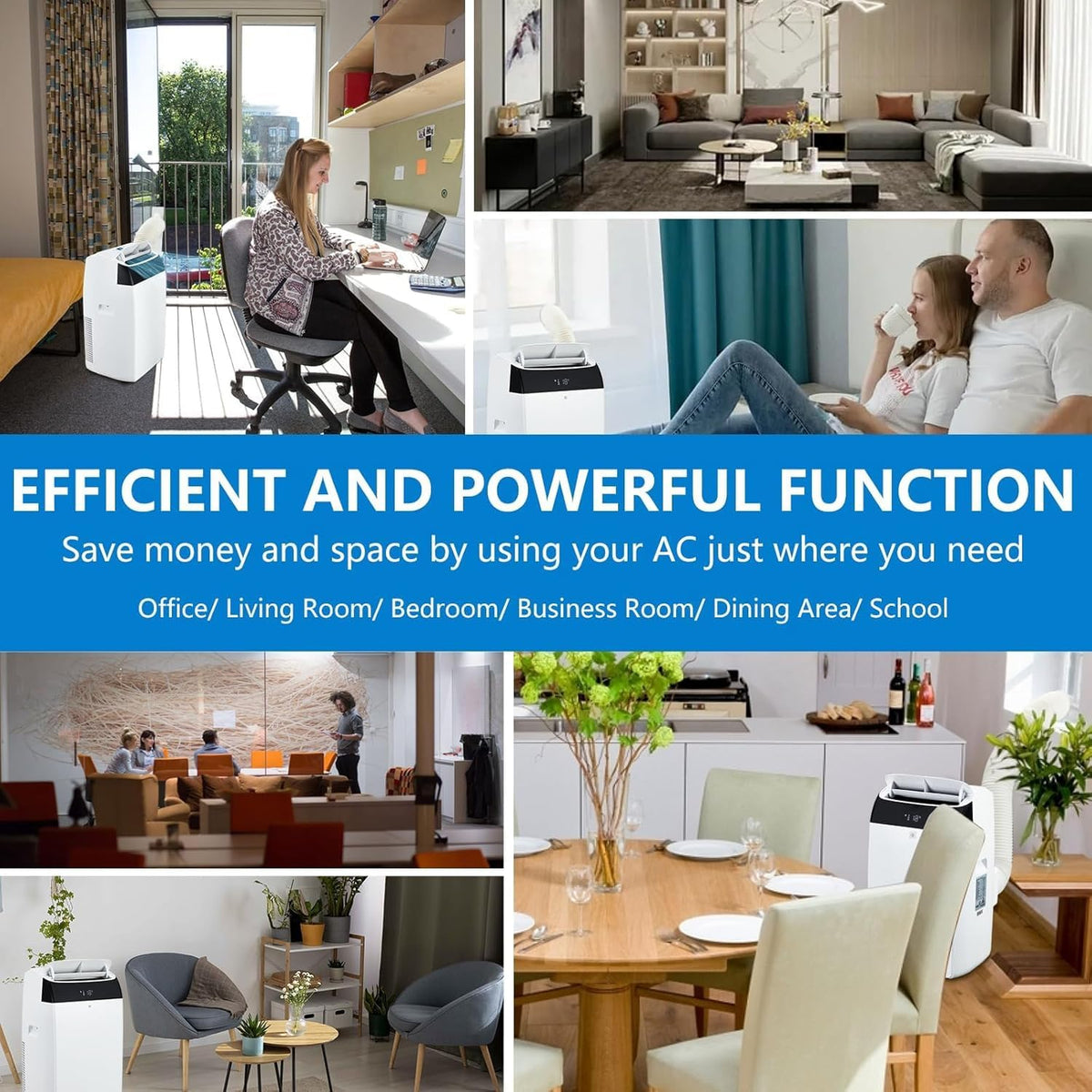 GarveeLife 12,000 BTU Portable Air Conditioners - Smart AC Units Cold with Drainage-free 48db Quiet Cooling within 550 sq.ft, Remote Control 24H Timer/Dehumidifier/Fan Modes for Bedroom Room Indoor