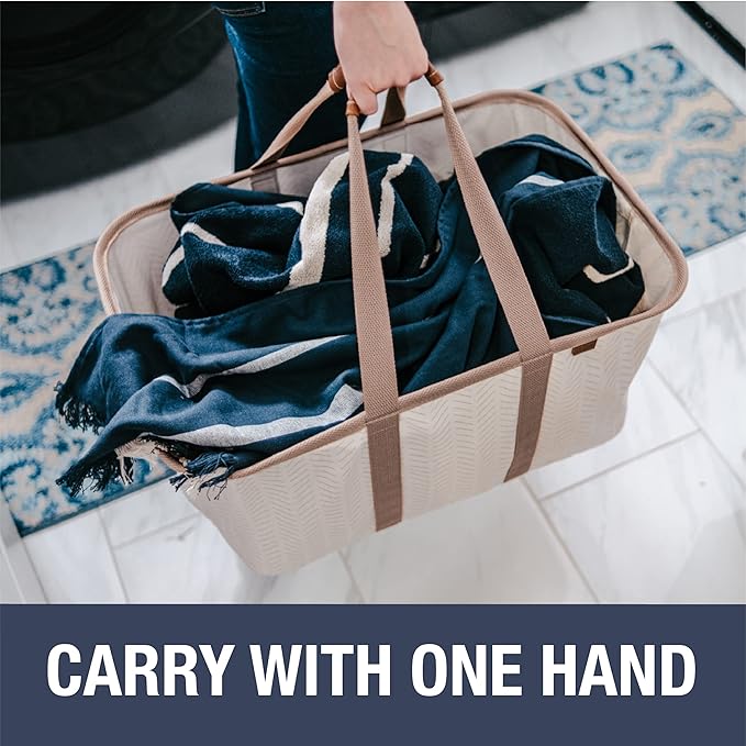 CleverMade Collapsible Laundry Tote 2-Pack – Foldable Carry-All Storage Bin