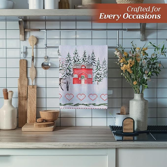 Maison d' Hermine Kitchen Towels Set of 3 100% Cotton 20" x 27.5" Reusable