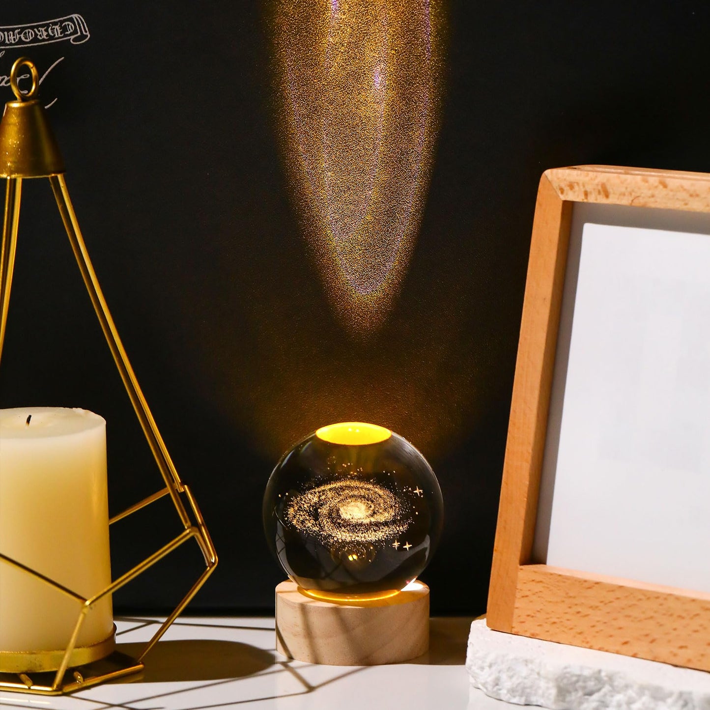 Movdyka 3D Crystal Galaxy Ball Space Decor Lamp Science Astronomy Gifts for Kids, Laser Engraved Galaxy Model Universe Night Light Gift Idea for Graduation Mothers Day Christmas