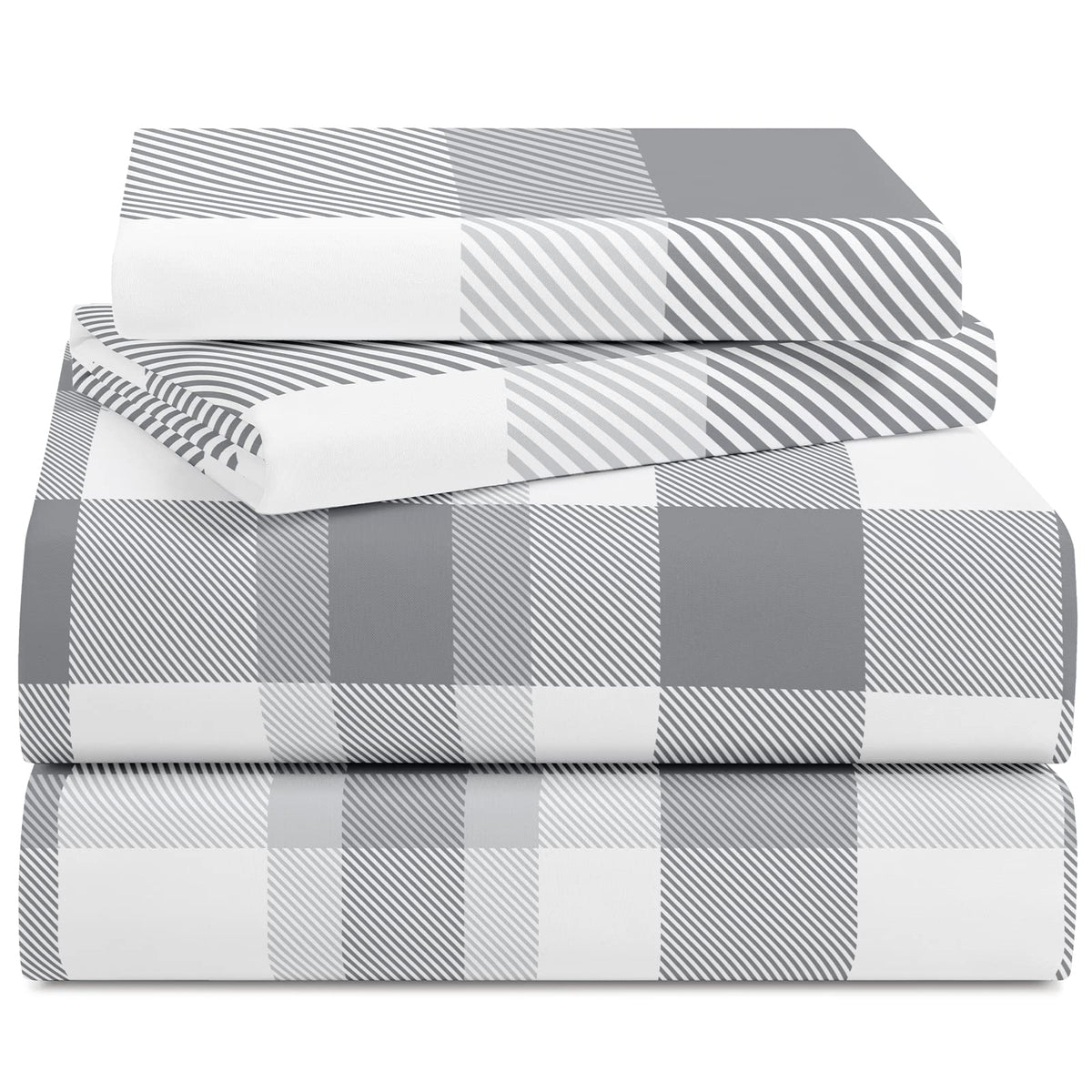 YIYEA King Size Sheets Set, Premium Double Brushed Microfiber Bed Sheet Set for All Season, Soft Breathable, 16" Deep Pocket, Shrinkage and Fade Resistant, 4PC, King