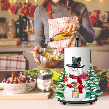 pinata Christmas Kitchen & Bathroom Decor, Christmas Decorations for Home, Snowman Decorations Indoor - Snowman Winter Xmas Paper Towel Holder Stand Accessories